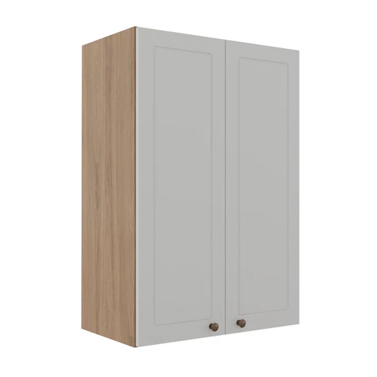 Módulo Armário Aéreo 88x60x34cm 2 Portas 100% MDF Cozinha Provence Robel Hanover/Branco Matte
