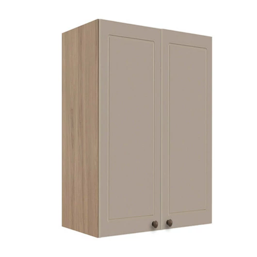 Módulo Armário Aéreo 88x60x34cm 2 Portas 100% MDF Cozinha Provence Robel Hanover/Fendi Matte