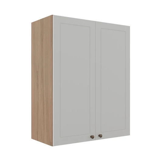 Módulo Armário Aéreo 88x70x34cm 2 Portas 100% MDF Cozinha Provence Robel Hanover/Branco Matte