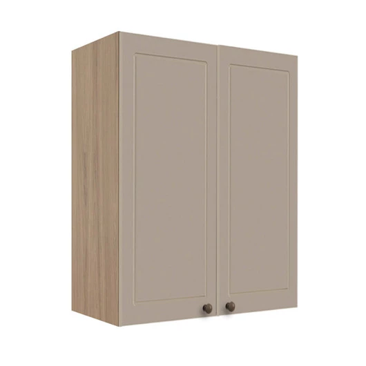 Módulo Armário Aéreo 88x70x34cm 2 Portas 100% MDF Cozinha Provence Robel Hanover/Fendi Matte