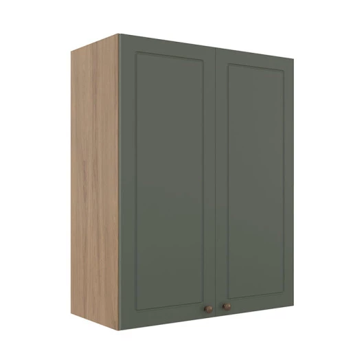 Módulo Armário Aéreo 88x70x34cm 2 Portas 100% MDF Cozinha Provence Robel Hanover/Salvia Matte