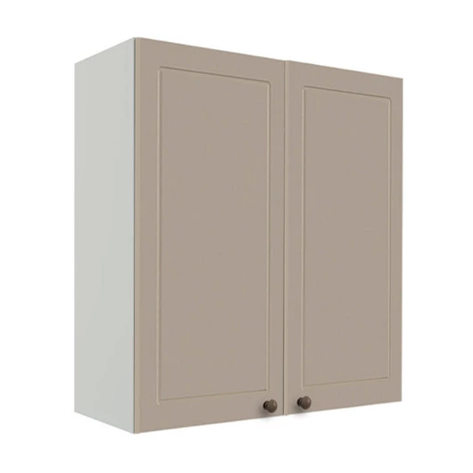 Módulo Armário Aéreo 88x80x34cm 2 Portas 100% MDF Cozinha Provence Robel Branco/Fendi Matte