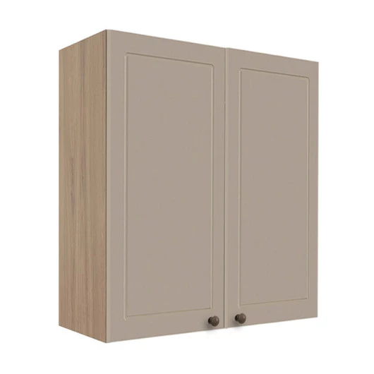 Módulo Armário Aéreo 88x80x34cm 2 Portas 100% MDF Cozinha Provence Robel Hanover/Fendi Matte