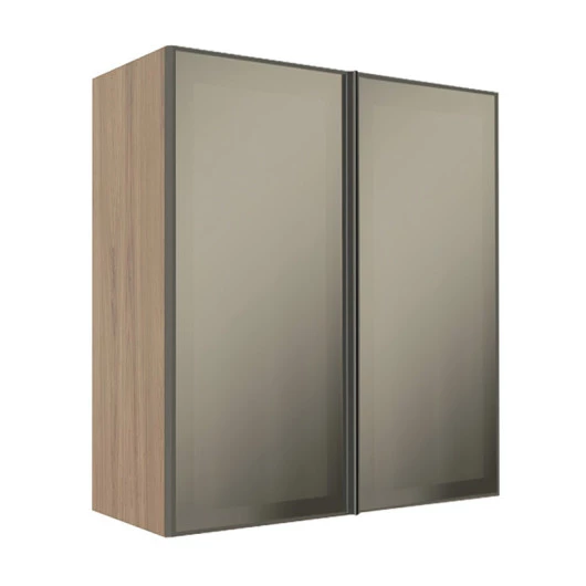 Módulo Armário Aéreo 88x80X34cm 2 Portas Vidro Reflecta Cozinha Modulada Robel Hanover