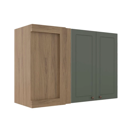 Módulo Armário Aéreo Canto Reto 68x100x34cm 100% MDF Cozinha Provence Robel Hanover/Salvia Matte