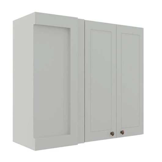Módulo Armário Aéreo Canto Reto 88x100x34cm 100% MDF Cozinha Provence Robel Branco/Branco Matte