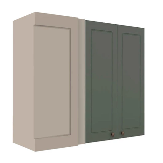 Módulo Armário Aéreo Canto Reto 88x100x34cm 100% MDF Cozinha Provence Robel Fendi/Salvia Matte