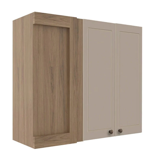 Módulo Armário Aéreo Canto Reto 88x100x34cm 100% MDF Cozinha Provence Robel Hanover/Fendi Matte