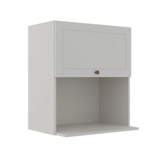 Módulo Armário Aéreo Nicho Micro-Ondas 68x60x43cm 100% MDF Cozinha Provence Robel Branco/Branco Matte
