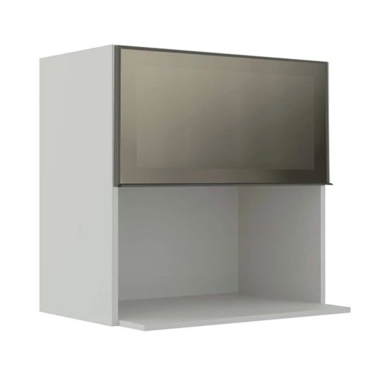 Armário Aéreo Nicho Micro-Ondas 68x70x43 Vidro Reflecta Cozinha Modulada Robel Branco
