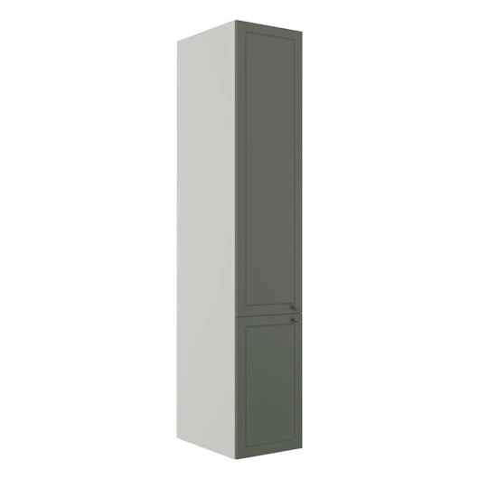 Módulo Paneleiro 208x40x56cm 2 Portas 100% MDF Cozinha Provence Robel Branco/Salvia Matte