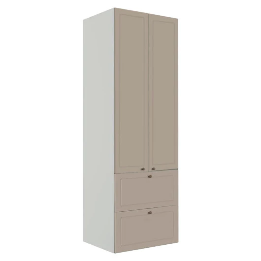 Módulo Paneleiro 172x70x56cm 2 Portas 2 Gavetas 100% MDF Cozinha Provence Robel Branco/Fendi Matte