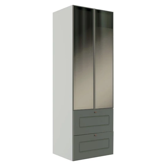 Módulo Paneleiro 172x70x56cm 2G 2P Vidro Reflecta Cozinha Provence Robel Branco/Salvia Matte