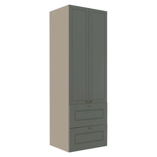 Módulo Paneleiro 172x70x56cm 2 Portas 2 Gavetas 100% MDF Cozinha Provence Robel Fendi/Salvia Matte