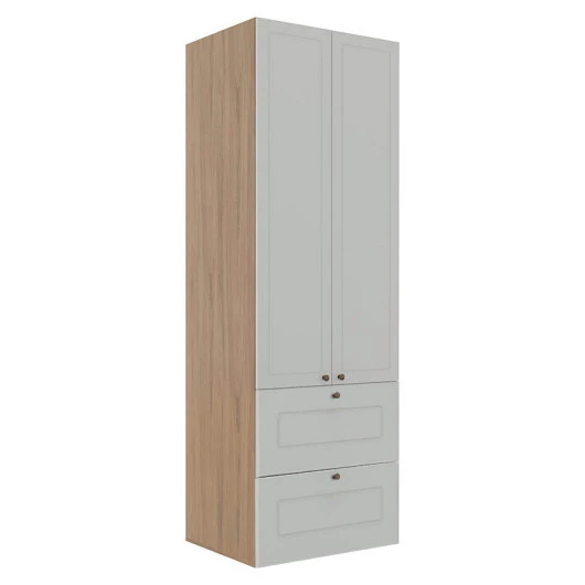 Módulo Paneleiro 172x70x56cm 2 Portas 2 Gavetas 100% MDF Cozinha Provence Robel Hanover/Branco Matte
