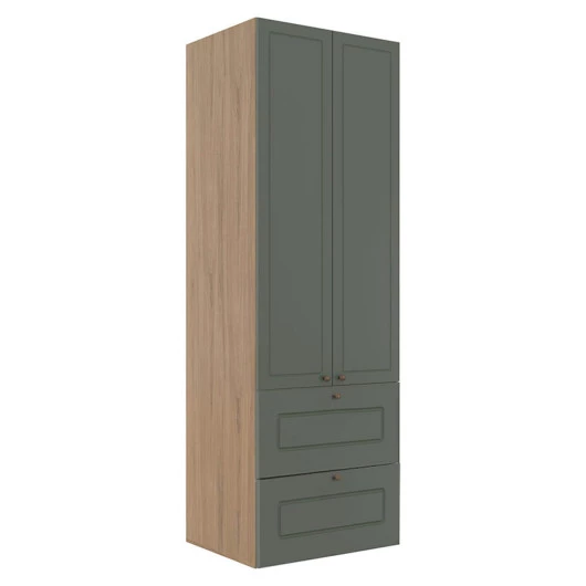 Módulo Paneleiro 172x70x56cm 2 Portas 2 Gavetas 100% MDF Cozinha Provence Robel Hanover/Salvia Matte