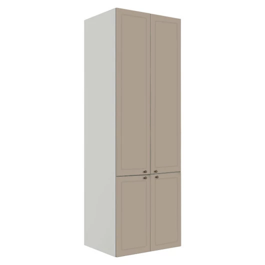 Módulo Paneleiro 208x70x56cm 4 Portas 100% MDF Cozinha Provence Robel Branco/Fendi Matte