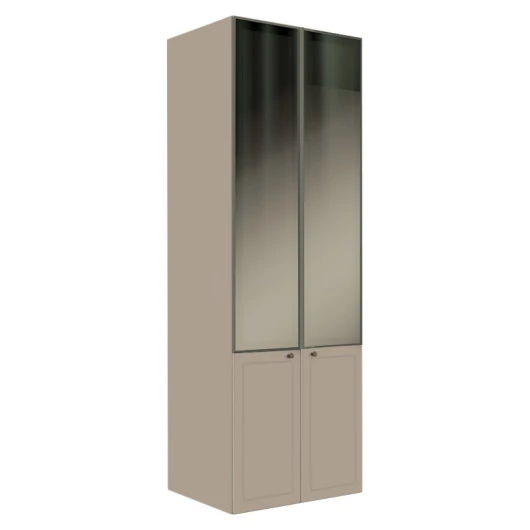 Módulo Paneleiro 208x70x56cm 4P Com Vidro Reflecta Cozinha Provence Robel Fendi/Fendi Matte
