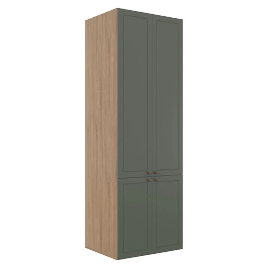 Módulo Paneleiro 208x70x56cm 4 Portas 100% MDF Cozinha Provence Robel Hanover/Salvia Matte