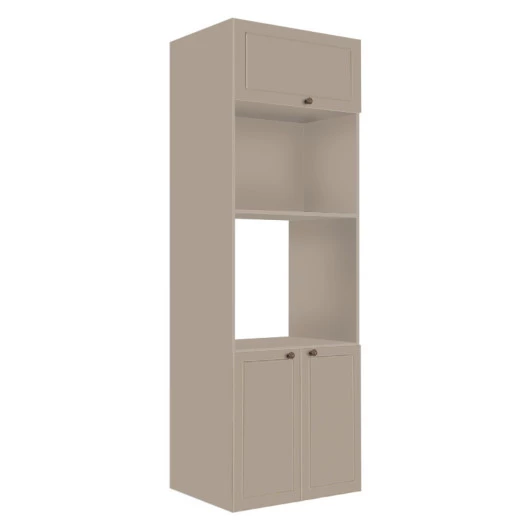 Módulo Torre Quente 208x70x56cm Micro-Ondas Forno 100% MDF Cozinha Provence Robel Fendi/Fendi Matte