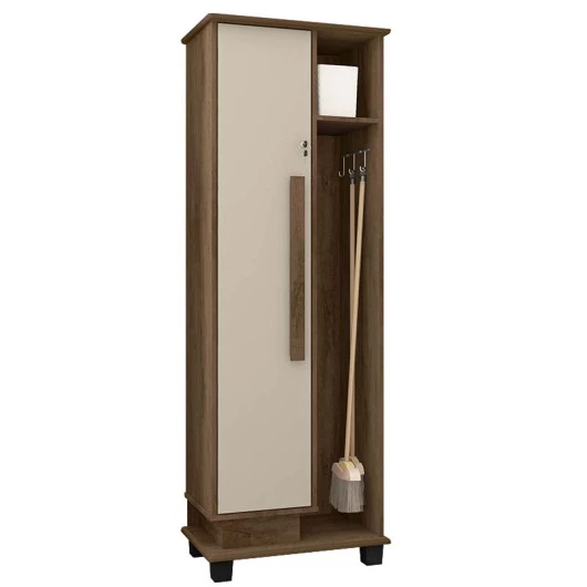 Multiuso Lavanderia com Porta Vassoura 1 Porta Berlim RV Móveis Freijo/Off White