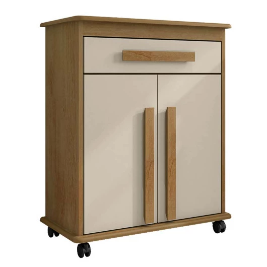 Buffet Balcão Pequeno Multiuso 75cm 2 Portas Chile RV Móveis Cinamomo/Off White