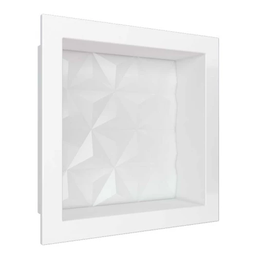 Nicho Para Banheiro 30x30x10 Mármore Sintético Cozimax Branco Textura