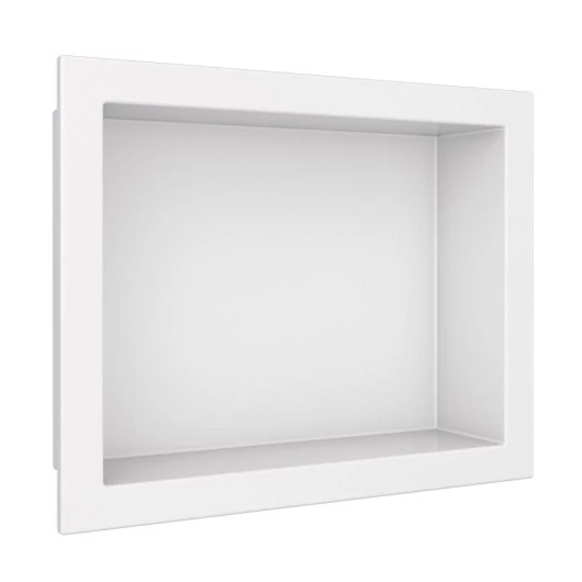 Nicho Para Banheiro 40x30x10 Mármore Sintético Cozimax Branco Liso