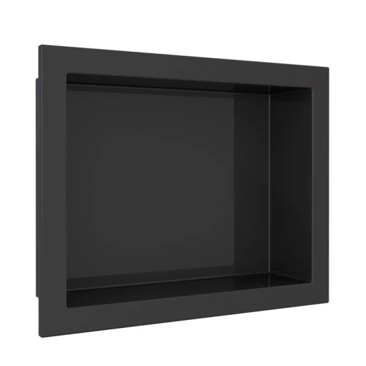 Nicho Para Banheiro 40x30x10 Mármore Sintético Cozimax Preto Liso