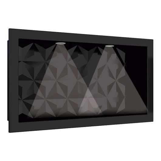 Nicho Para Banheiro Com LED 60x30 Mármore Sintético Cozimax Preto Textura