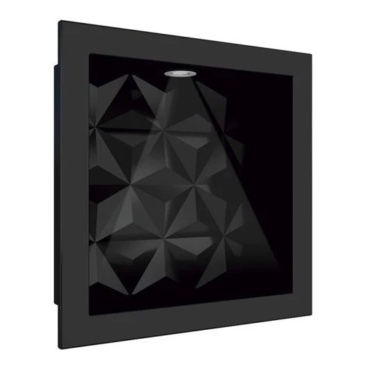 Nicho Para Banheiro 30x30 Com LED Mármore Sintético Cozimax Preto Textura
