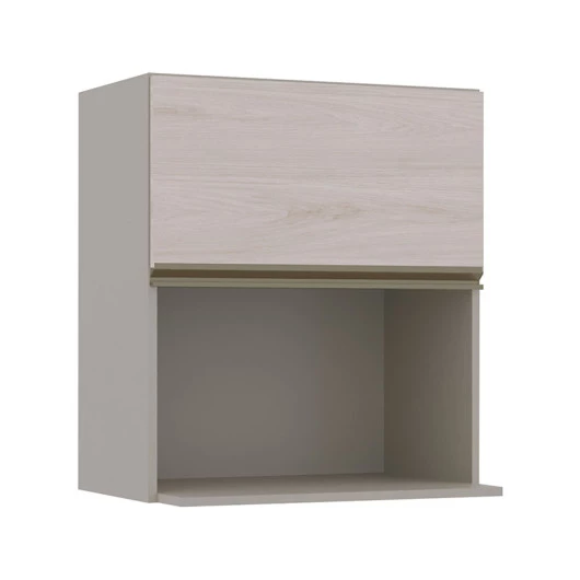 Módulo Armário Aéreo Nicho Micro-Ondas 68x60 100% MDF Cozinha Modulada Gold Robel Fendi/Aspen