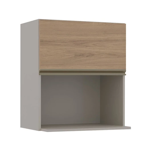 Módulo Armário Aéreo Nicho Micro-Ondas 68x60 100% MDF Cozinha Modulada Gold Robel Fendi/Hanover