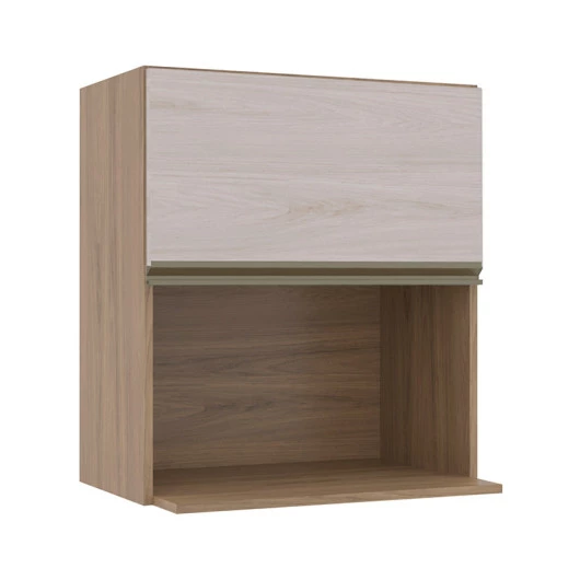 Módulo Armário Aéreo Nicho Micro-Ondas 68x60 100% MDF Cozinha Modulada Gold Robel Hanover/Aspen