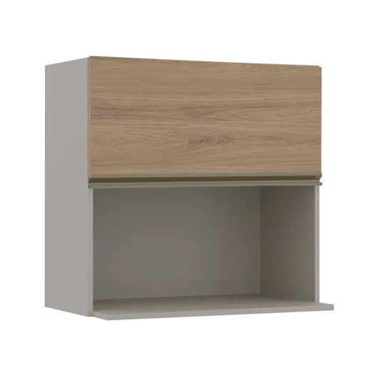 Módulo Armário Aéreo Nicho Micro-Omdas 68x70 100% MDF Cozinha Modulada Gold Robel Fendi/Hanover