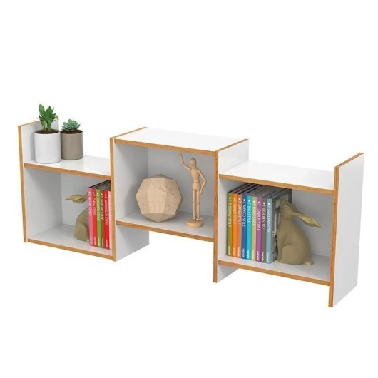 Nicho de Parede Decorativo Livros 124cm Million Patrimar Branco/Cinamomo