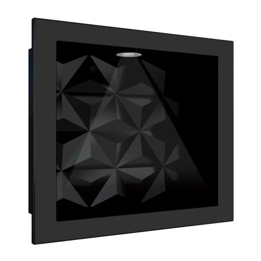Nicho Para Banheiro 40x30 Com LED Mármore Sintético Cozimax Preto Textura