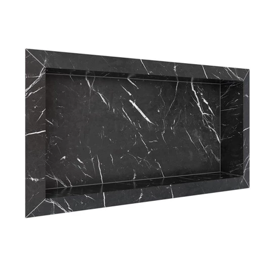 Nicho Para Banheiro 60x30x10 Porcelanato Polido Diamante Cozimax Preto