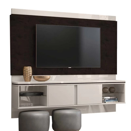Painel Para TV 60 Polegadas Oregon 1.8 Lukaliam Off White/Noce