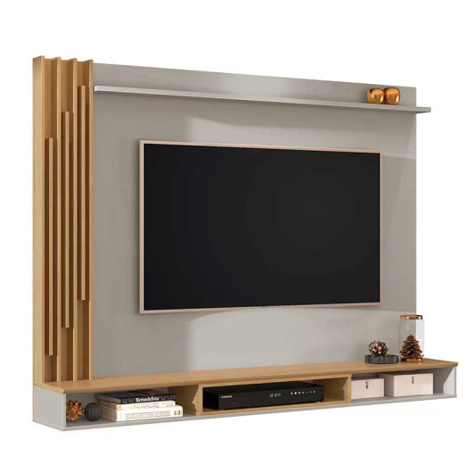Painel Para TV 55 Polegadas Ripado 180cm Aston EDN Fendi/Freijo