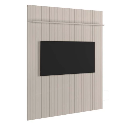 Painel Frisado 191x250cm Para TV 75 Polegadas Oslo Lukaliam Off White