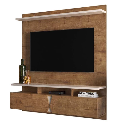 Painel Para TV Até 55 Pol Imola 1.36 Lukaliam Canela/Off White