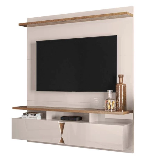 Painel Para TV Até 55 Pol Imola 1.36 Lukaliam Off White/Canela