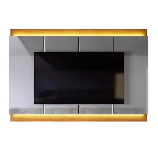 Painel Para TV 75 Polegadas Com LED 207cm Marrocos Lukaliam Tauari/Cinza Perolizado