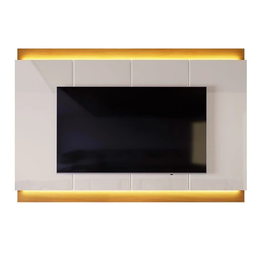 Painel Para TV 75 Polegadas Com LED 2.1 Zory EAX Móveis Off White/Tauari