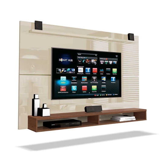 Painel Suspenso Para TV até 65 Pol Max 1.8 EDN Off White/Naturale