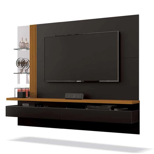 Painel Para TV até 60 Polegadas Murano EDN Preto/Cedro