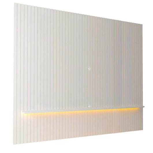 Painel Ripado 230x250 Com LED Para TV 85 Polegadas Nobre Gelius Branco