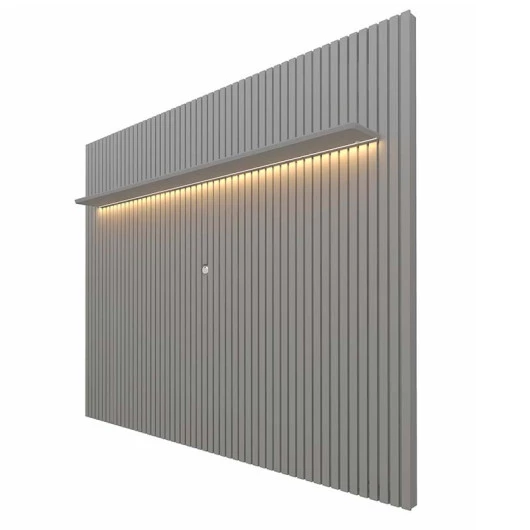 Painel Ripado 230x250 Com LED Para TV 85 Polegadas Nobre Gelius Cinza