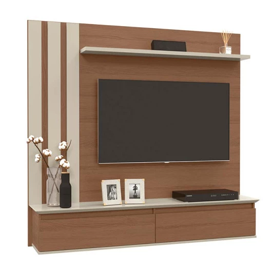 Painel Para TV Até 46 Pol Trend 1.6 Patrimar Canelato/Off White